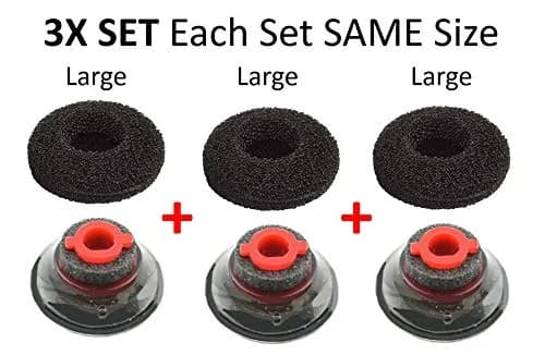 WirelessFinest 3-Pack Large Replacement Ear Tips for Plantronics Voyager 5200/5220 Headsets | Foam Cushion Earbuds thumbnail 8