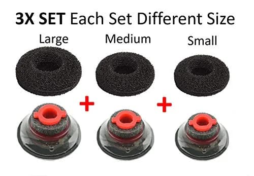 WirelessFinest 3X Comfort Eartips for Plantronics Voyager 5200 5220 5210 Series Bluetooth Headsets | Mixed S/M/L Black Memory Foam Replacement Cushions thumbnail 7