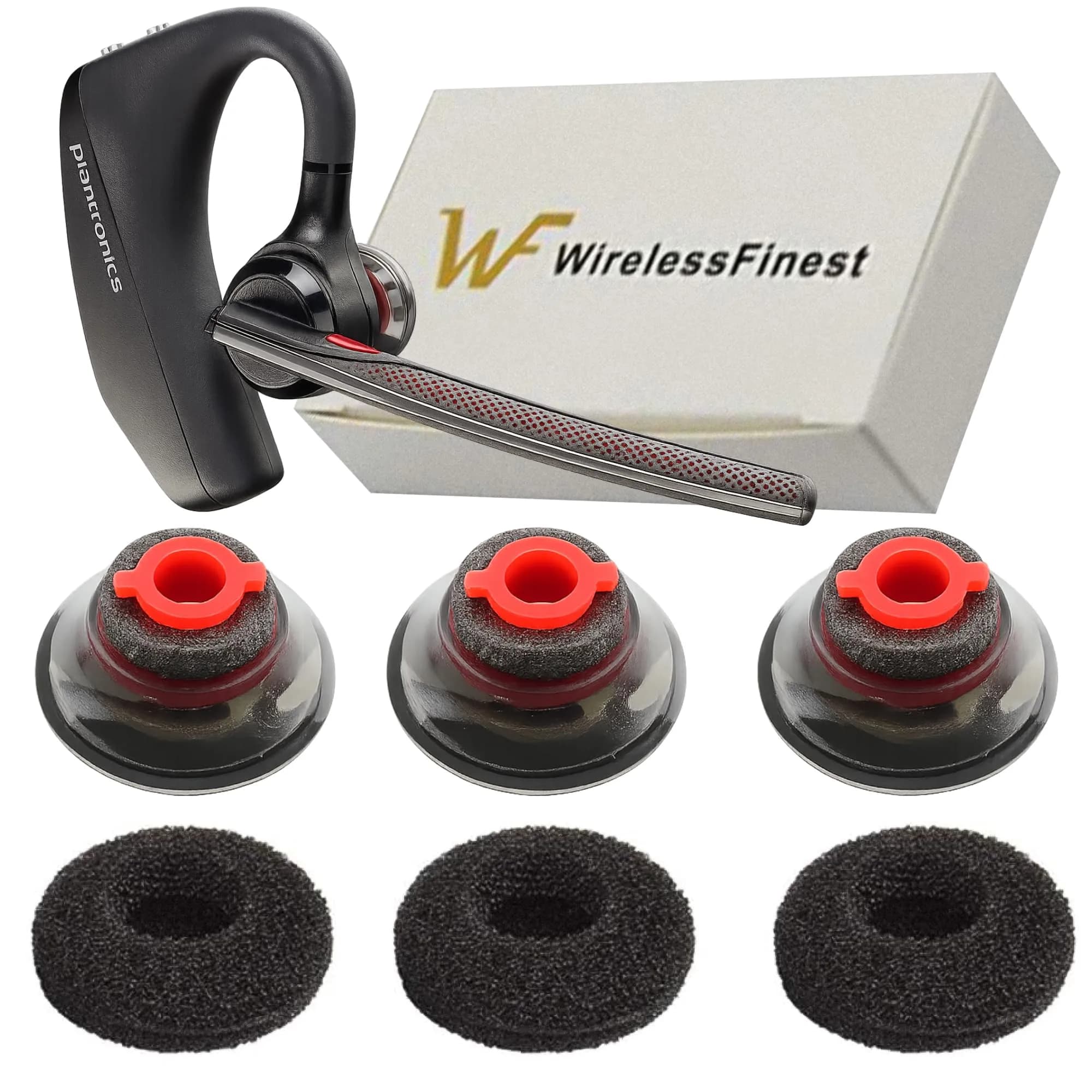 WirelessFinest 3X Comfort Eartips for Plantronics Voyager 5200 5220 5210 Medium (1 Pair) | All-Day Comfort Replacement Earbuds - main product image