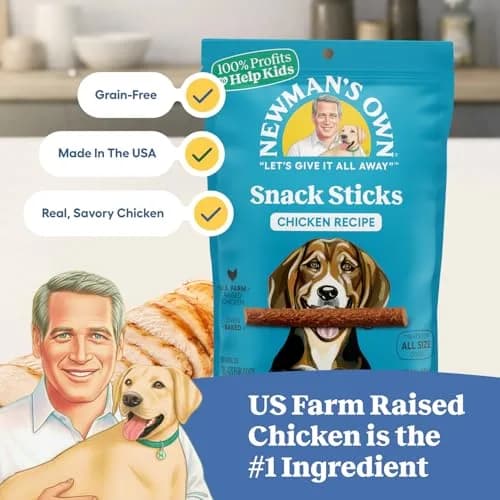 Newman's Own Snack Sticks - Dog Treats with US Farm-Raised Chicken 1 Count (Pack of 8) | Healthy Training & Reward thumbnail 2