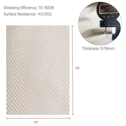 Amradield Faraday Copper Fabric EMI RFID Shielding 200cm x 108cm (78"x43") | Blocks WiFi, RF, Microwave Signals thumbnail 6