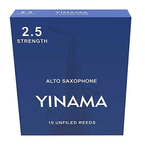 Yinama Alto Saxophone Reeds for Alto Sax Strength 2.5 | Flexible, Rich Tone, Box of 10 thumbnail 1