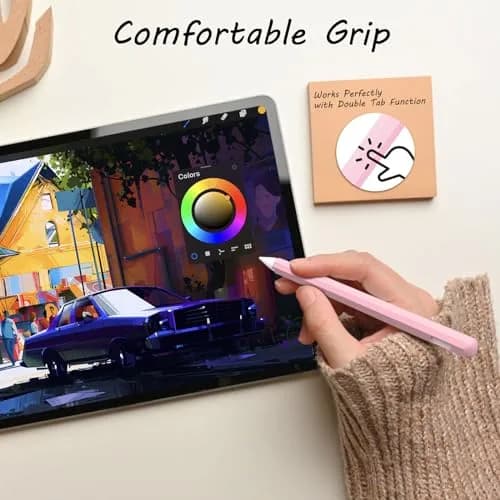 KELIFANG Silicone Case for Apple Pencil 2nd Gen & Pro 2024 | Pink Protective Sleeve & Tip Cap (70-120 chars) thumbnail 4