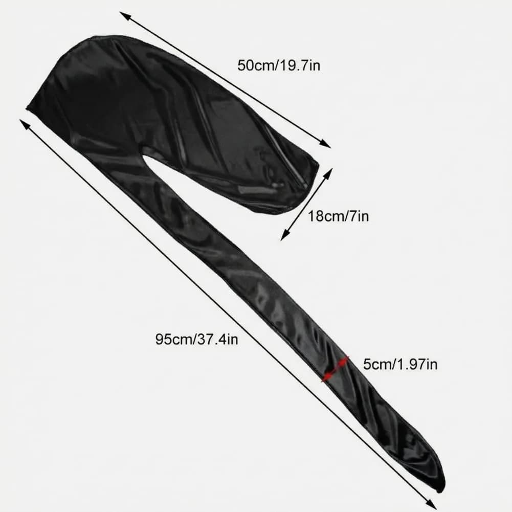 COCOSILK Black Silky Satin Durags 2 Pack | One Size Fits Most - view 3