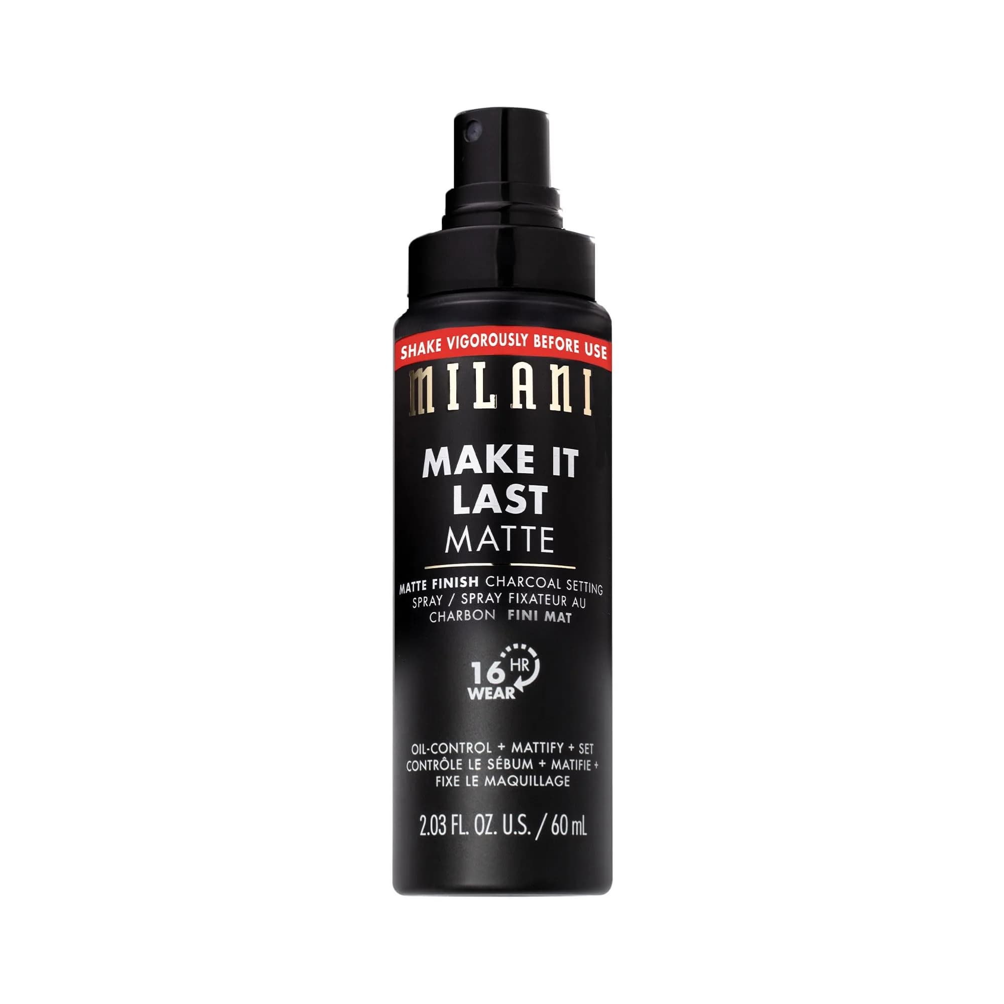 Milani Make It Last Charcoal Matte Setting Spray 60ml (2 Fl Oz) | Oil Absorbing, Pore Minimizing, Up to 16Hr Wear — Matte