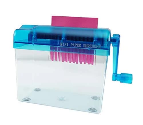 Home-X Hand Crank Paper Document Shredder | Portable Manual Office & Classroom Supplies thumbnail 1