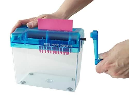 Home-X Hand Crank Paper Document Shredder | Portable Manual Office & Classroom Supplies thumbnail 5