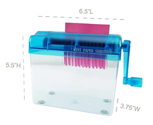 Home-X Hand Crank Paper Document Shredder | Portable Manual Office & Classroom Supplies thumbnail 6
