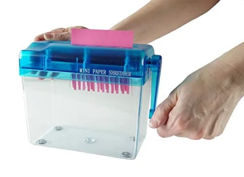 Home-X Hand Crank Paper Document Shredder | Portable Manual Office & Classroom Supplies thumbnail 2