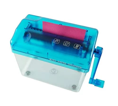 Home-X Hand Crank Paper Document Shredder | Portable Manual Office & Classroom Supplies thumbnail 3