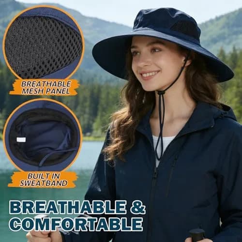 EINSKEY Wide Brim Sun Hat, UPF 50+ UV Protection Waterproof Packable Bucket Hat for Men & Women thumbnail 5
