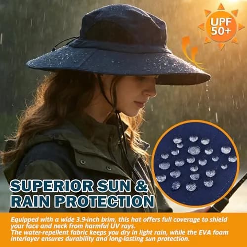 EINSKEY Wide Brim Sun Hat, UPF 50+ UV Protection Waterproof Packable Bucket Hat for Men & Women thumbnail 3
