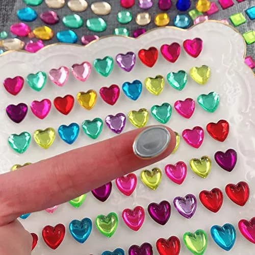 Elwish 365pcs Multicolored Jewel Stickers | Assorted Shapes & Sizes for Crafts thumbnail 7