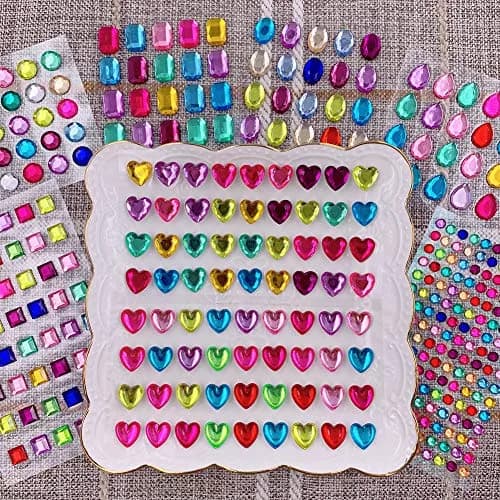 Elwish 365pcs Multicolored Jewel Stickers | Assorted Shapes & Sizes for Crafts thumbnail 8