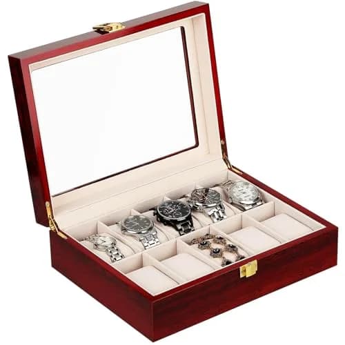 Uten Watch Box 10 Slots | Solid Wood Jewelry Organizer for Men & Women thumbnail 1