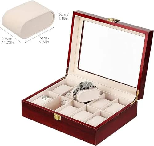 Uten Watch Box 10 Slots | Solid Wood Jewelry Organizer for Men & Women thumbnail 4