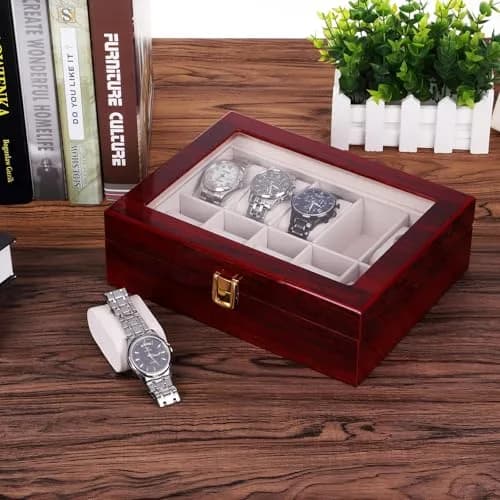 Uten Watch Box 10 Slots | Solid Wood Jewelry Organizer for Men & Women thumbnail 5