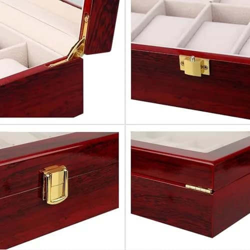 Uten Watch Box 10 Slots | Solid Wood Jewelry Organizer for Men & Women thumbnail 6