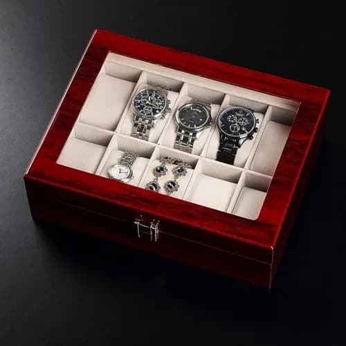 Uten Watch Box 10 Slots | Solid Wood Jewelry Organizer for Men & Women thumbnail 2