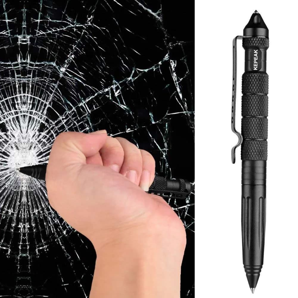 KEPEAK Military Tactical Pen, Professional Self Defense Pen, Emergency Glass Breaker Pen - Tungsten Steel, Writing EDC Survival Tool with 6 Refills | 15.0 cm (5.9 Inch) - view 2