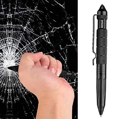 KEPEAK Military Tactical Pen, Professional Self Defense Pen, Emergency Glass Breaker Pen - Tungsten Steel, Writing EDC Survival Tool with 6 Refills | 15.0 cm (5.9 Inch) thumbnail 2