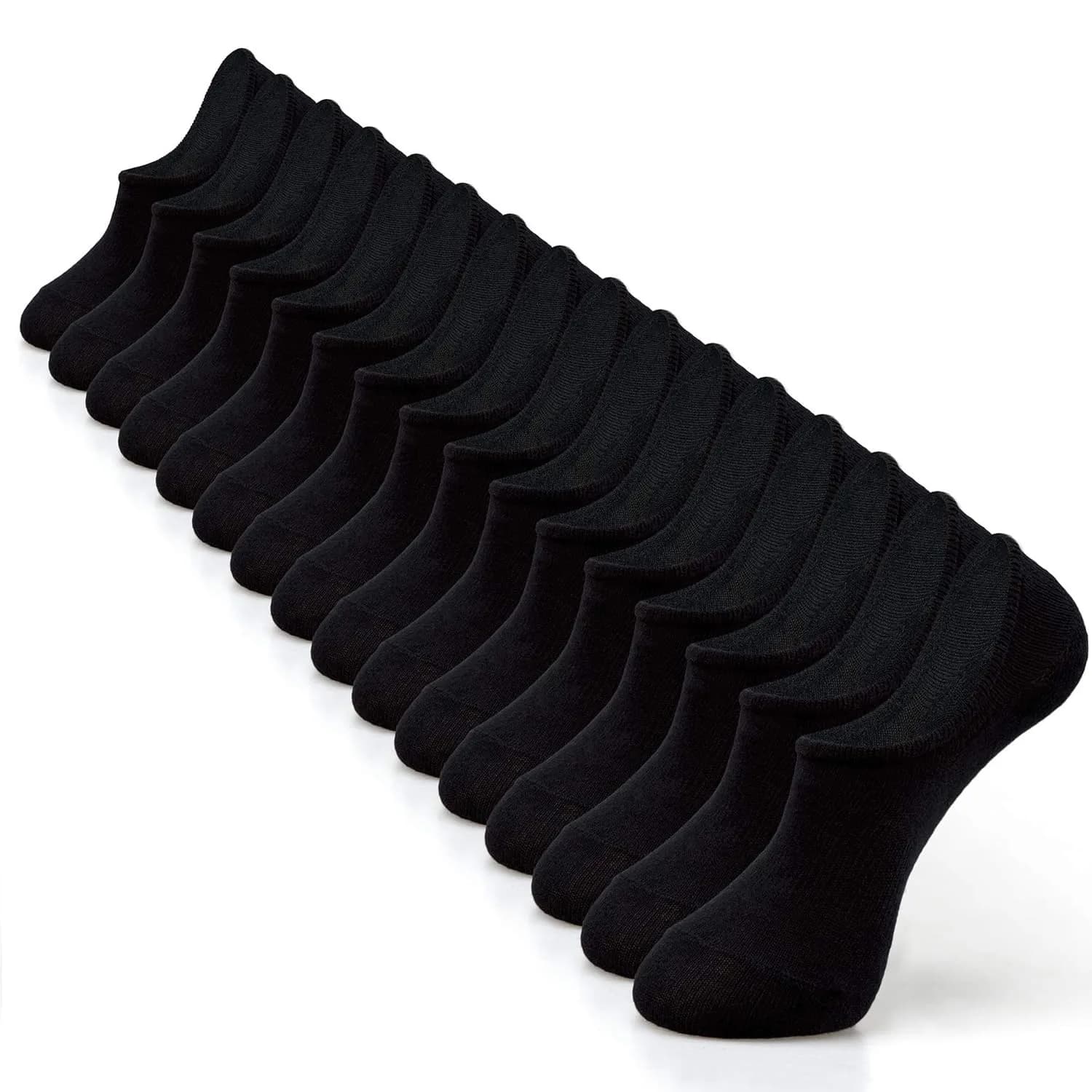 IDEGG Men No Show Low Cut Casual Athletic Socks 8 Pairs | Non-Slip Grip, Breathable Cotton Blend