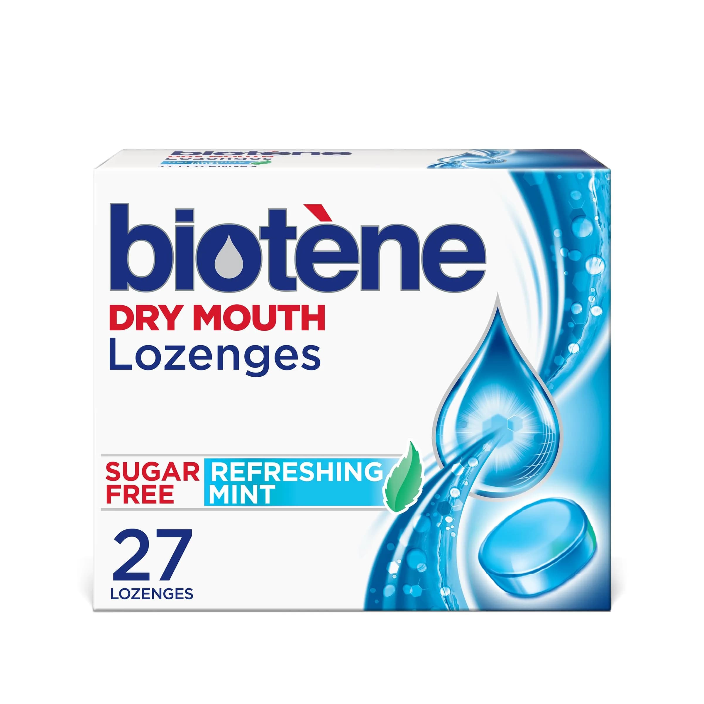 biotène Dry Mouth Lozenges 27 Count | Fresh Breath & Relief, Sugar-Free Mint