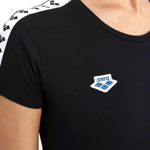 ARENA Women's Team T-Shirt XX-Small Black/White/Black | Slim Fit Cotton Casual Tee for Beach & Gym thumbnail 4