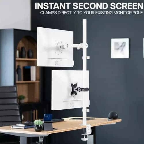 VIVO Steel Universal Bracket Pole Mount with Removable VESA Plate, Fits 13-30 inch Screens, 10 kg Capacity | Full Motion Articulation thumbnail 6