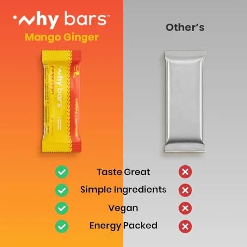 WHY BARS Mango Ginger Protein Snack Bars, 2.04 oz (12 Pack) | Organic, Vegan, Gluten-Free, Non-GMO thumbnail 6