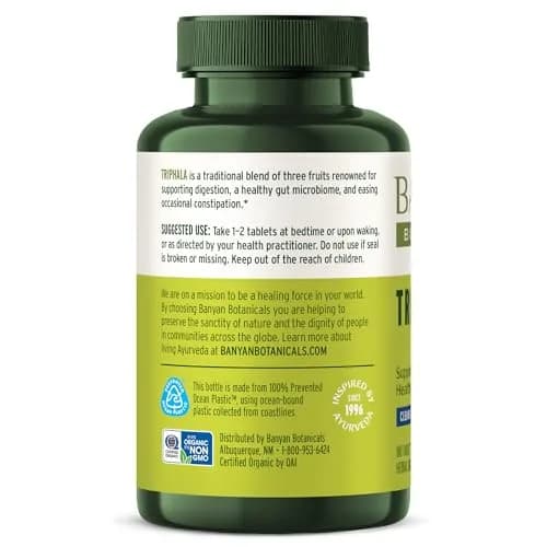 Banyan Botanicals Triphala Tablets 180 Count | Gentle Detox & Digestive Support in India thumbnail 9