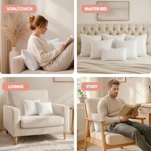 Utopia Bedding 16x16 Pillow Inserts, White | Extra Fluffy Support for Couch & Bed thumbnail 5