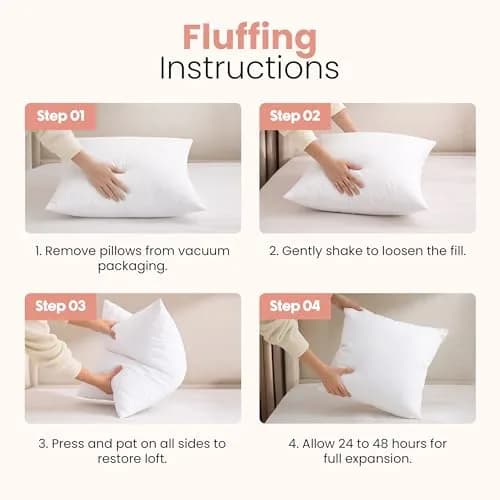 Utopia Bedding 16x16 Pillow Inserts, White | Extra Fluffy Support for Couch & Bed thumbnail 3