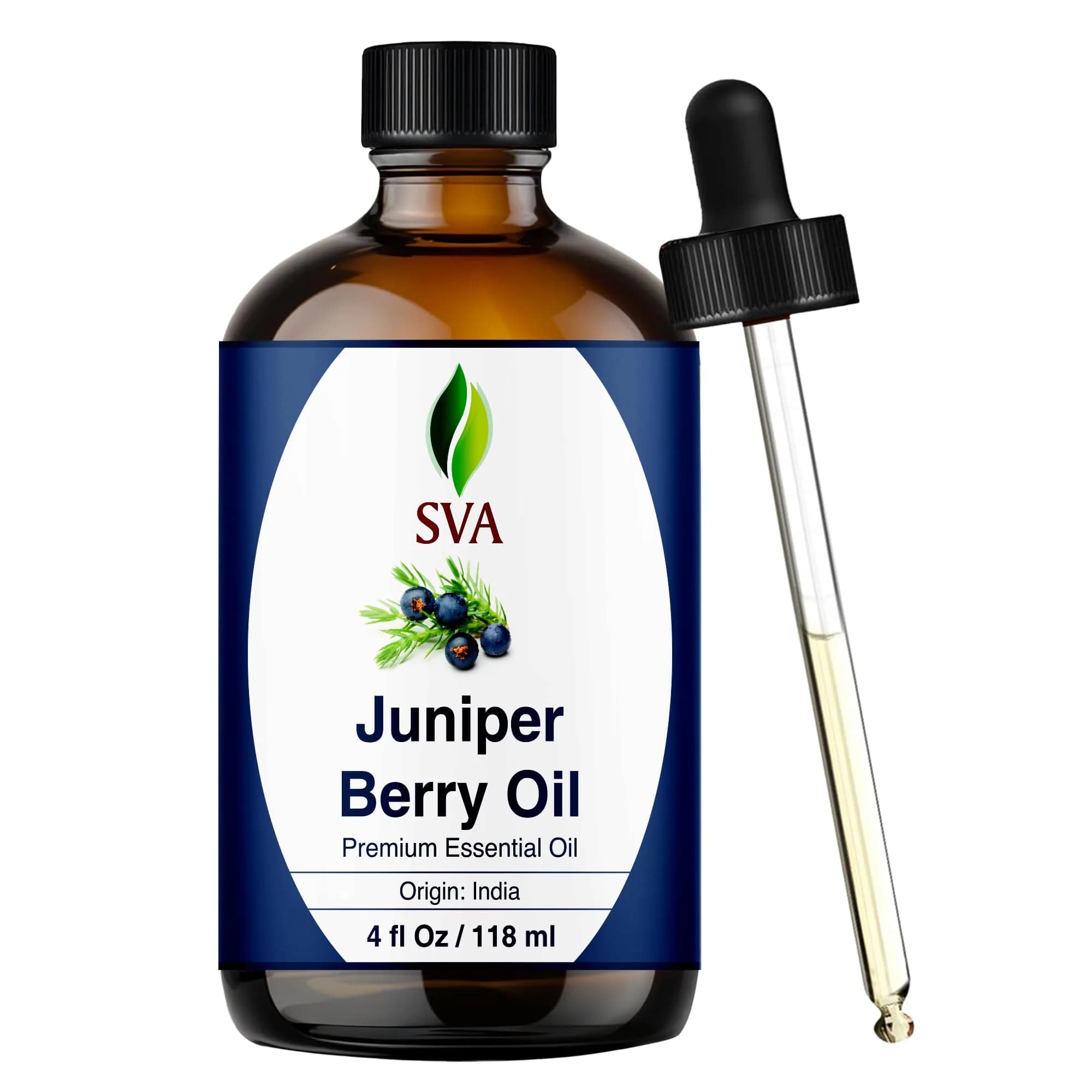SVA ORGANICS Juniper Berry Essential Oil 118ml (4 Fl Oz) | Natural Woody Aroma for Aromatherapy & DIY