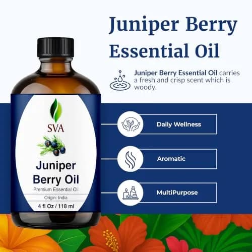 SVA ORGANICS Juniper Berry Essential Oil 118ml (4 Fl Oz) | Natural Woody Aroma for Aromatherapy & DIY thumbnail 2