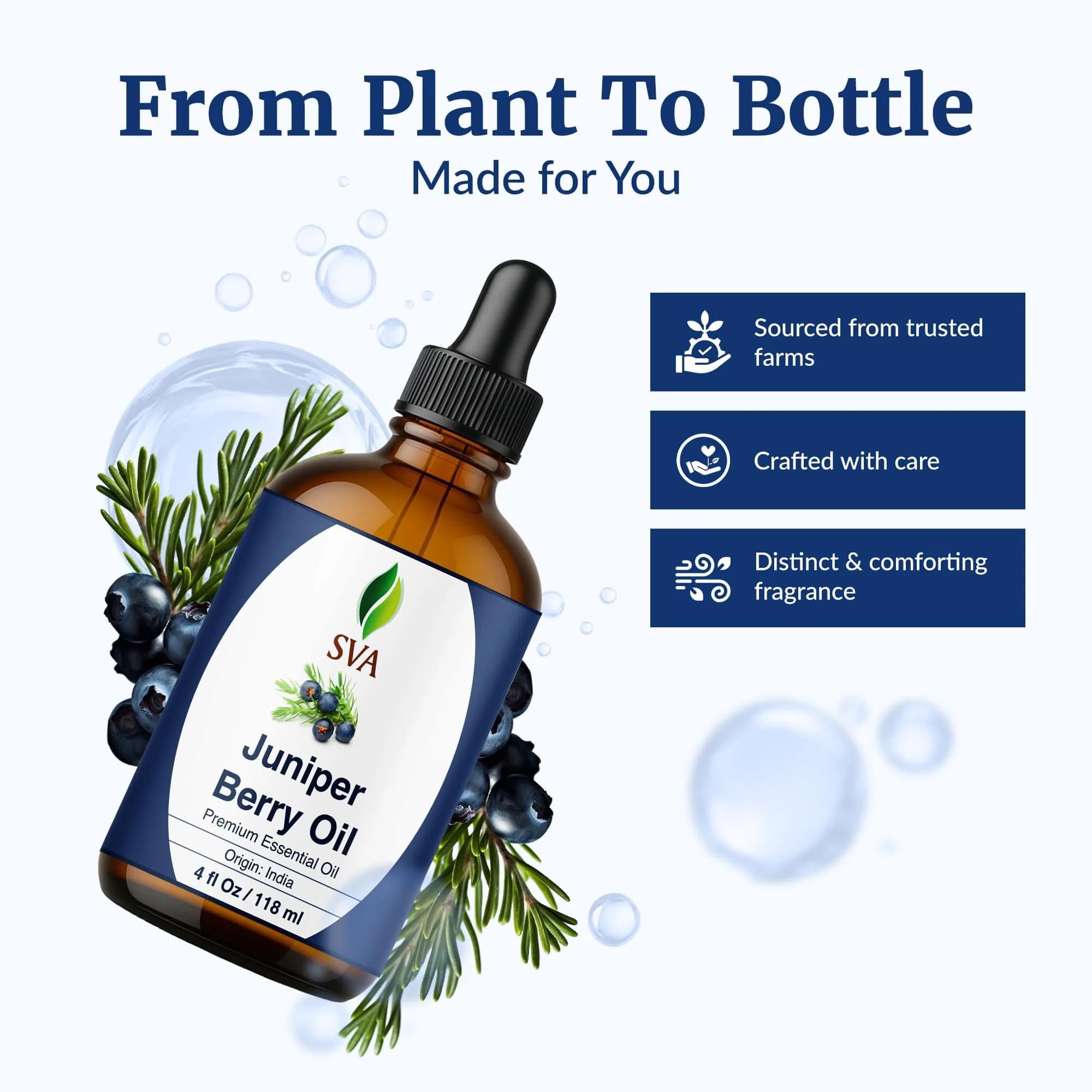 SVA ORGANICS Juniper Berry Essential Oil 118ml (4 Fl Oz) | Natural Woody Aroma for Aromatherapy & DIY - view 4