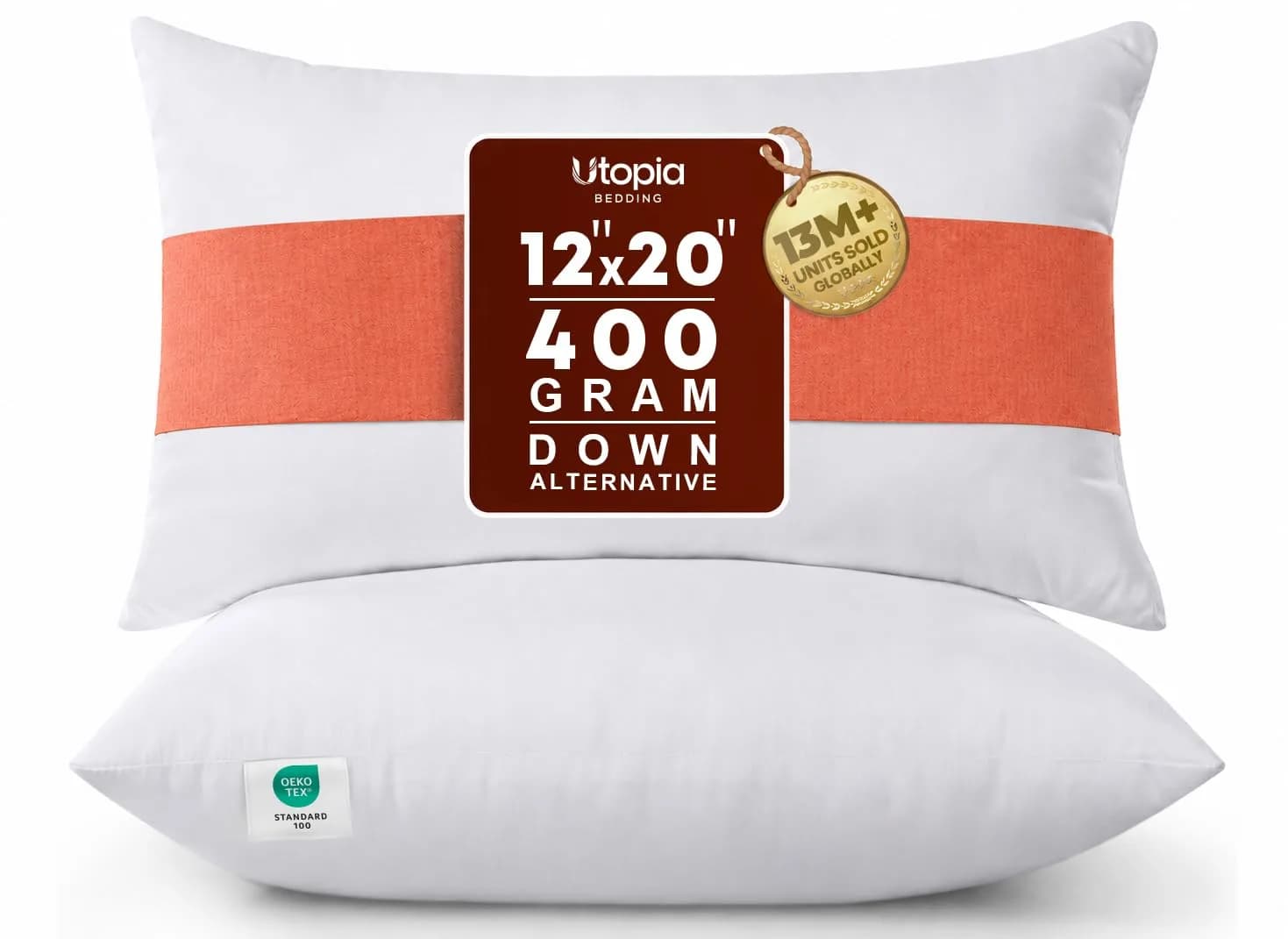 Utopia Bedding 12x20 Inch White Throw Pillow Inserts (2-Pack) | Fluffy & Supportive Couch Pillow Fillers — White