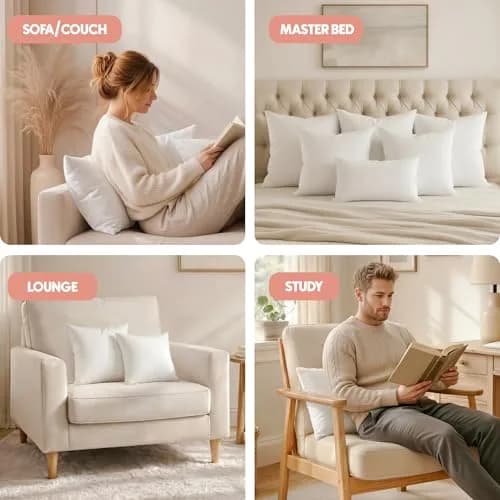 Utopia Bedding 20x20 Pillow Inserts | Fluffy, Durable Polyester Support for Couch & Bed (70-120 chars) thumbnail 5