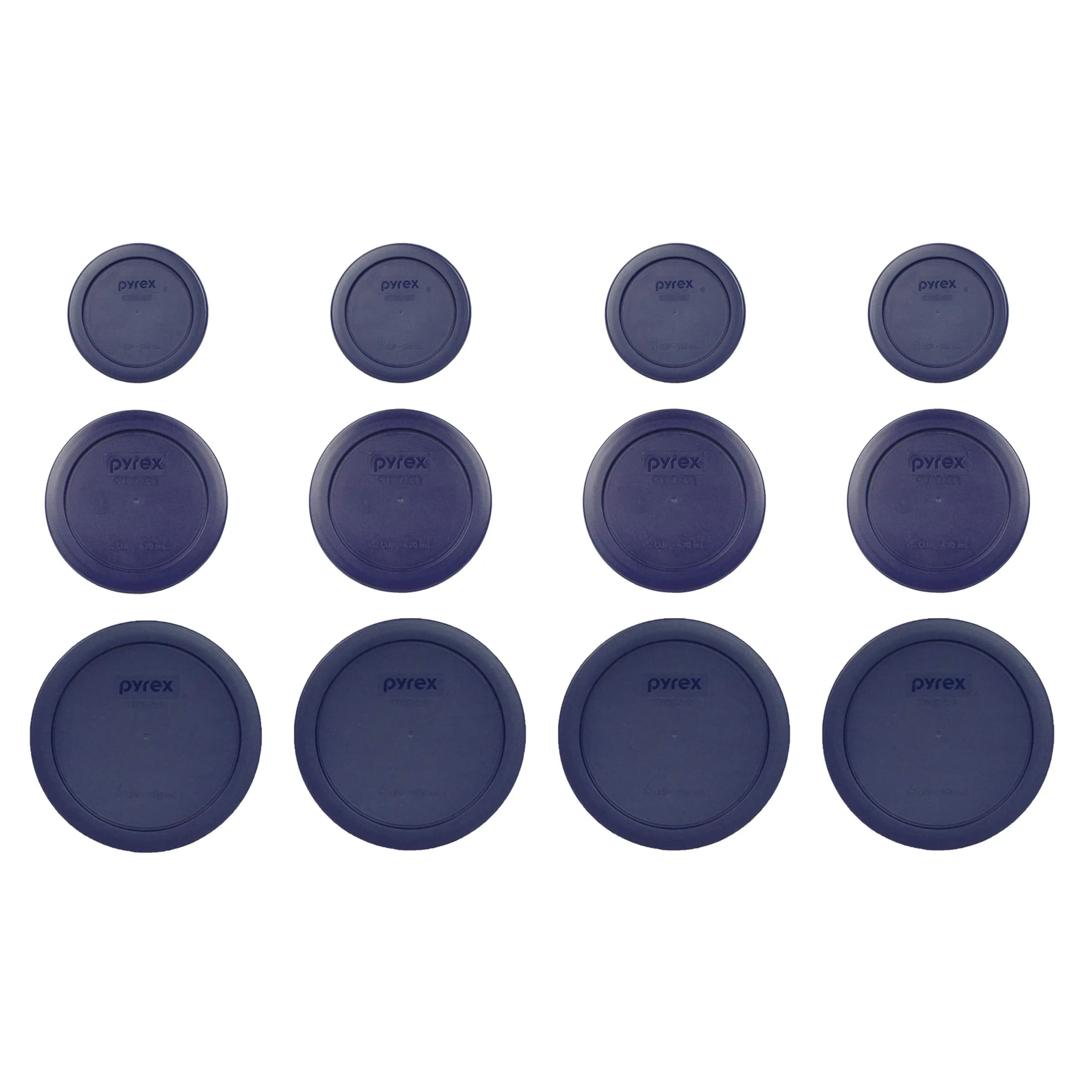 Pyrex 12-Piece Americana Blues Themed Replacement Lids for Pyrex Bowls | 12 Count — Blue