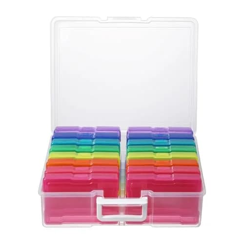 novelinks Photo Storage Box with 16 Inner Cases | Holds 1600 Photos & Crafts | 37.6 x 30.5 x 13 cm (14.8" x 12" x 5.1") thumbnail 1