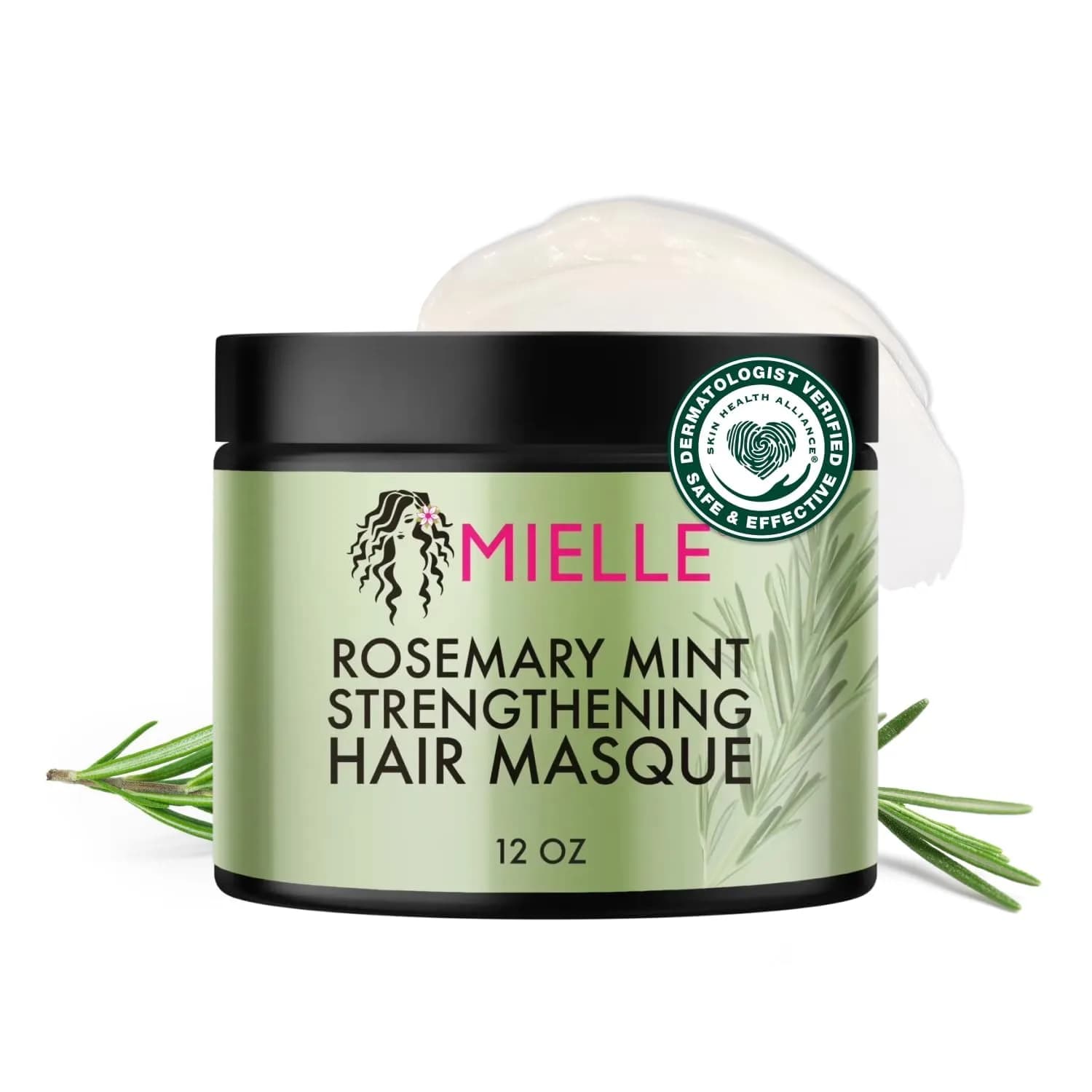 Mielle Organics Rosemary Mint Hair Mask with Biotin, 12 oz | Deep Hydrating & Strengthening for All Hair Types