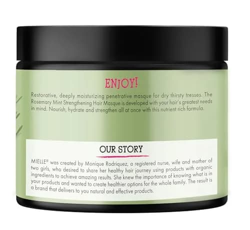 Mielle Organics Rosemary Mint Hair Mask with Biotin, 12 oz | Deep Hydrating & Strengthening for All Hair Types thumbnail 9
