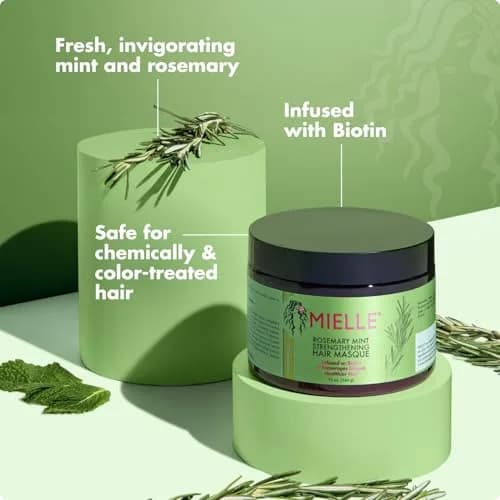 Mielle Organics Rosemary Mint Hair Mask with Biotin, 12 oz | Deep Hydrating & Strengthening for All Hair Types thumbnail 4