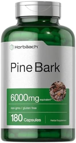 Horbäach Pine Bark Extract 180 Capsules | Standardized to 75% Proanthocyanidins thumbnail 1