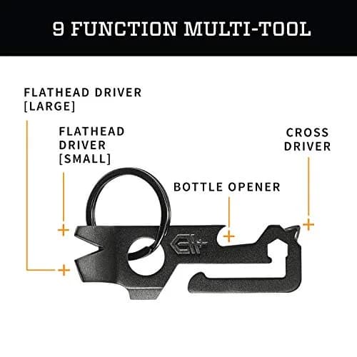 Gerber Gear Mullet Keychain Multi-Tool 7.6cm (3 inches) | 9-in-1 EDC Pry Bar, Wire Stripper, Bottle Opener thumbnail 2