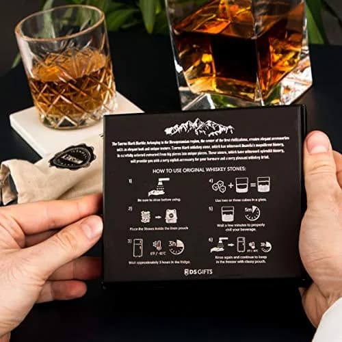 Hediyesepeti Premium Whiskey Stones Gift Set 12 Pcs Marble Reusable Ice Cubes | No Dilution, Original Taste (70-120 chars) thumbnail 7