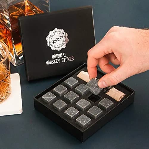 Hediyesepeti Premium Whiskey Stones Gift Set 12 Pcs Marble Reusable Ice Cubes | No Dilution, Original Taste (70-120 chars) thumbnail 3