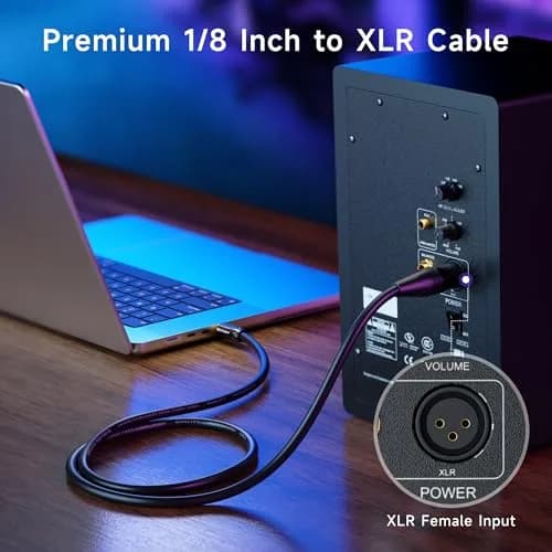 Cable Matters 3.5mm to XLR Male Cable 4.57 m (15 ft) | Unbalanced Stereo to Mono Audio Cord thumbnail 3