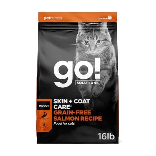 Go! Solutions Skin + Coat Care Salmon Grain-Free Dry Cat Food 16 lb | Supports Shiny Fur & Healthy Skin thumbnail 1