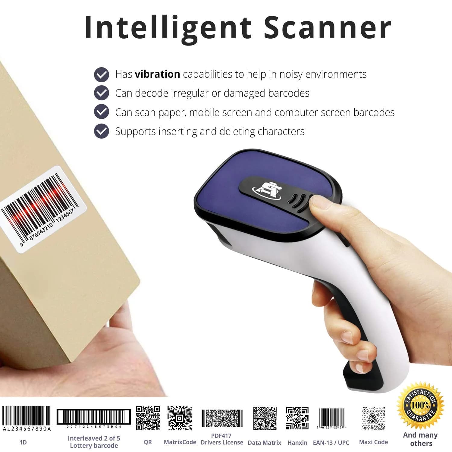 ScanAvenger Bluetooth Barcode Scanner | 1D & 2D QR Code Reader with Stand, 493ft Wireless Range, USB & 2.27 kg (5 lb) Battery - view 6